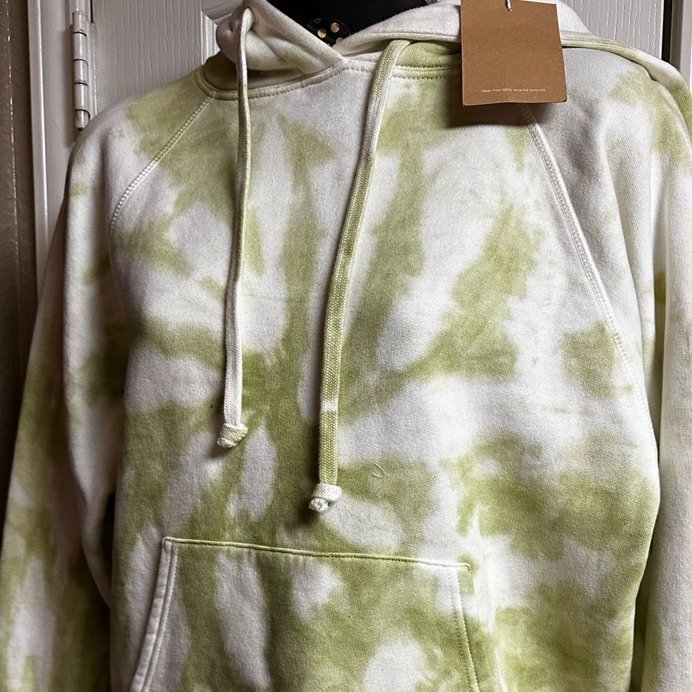 REFORMATION Hoodie Naturally Tie Dye XS light green & off white Relaxed NWT